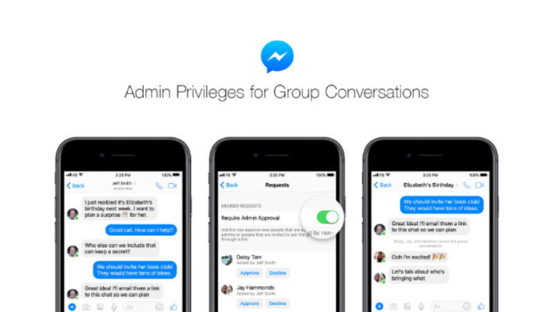controles de grupo de android de facebook messenger
