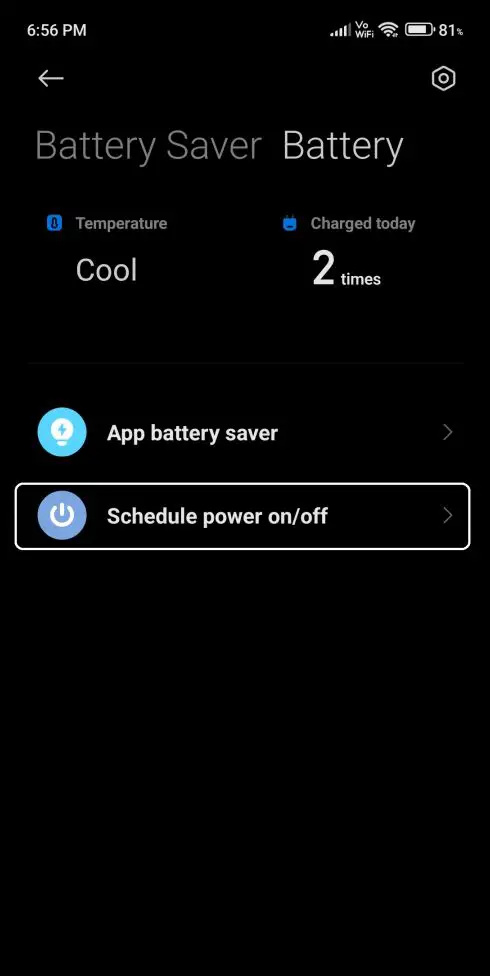   Auto Power on off android dalam MIUI