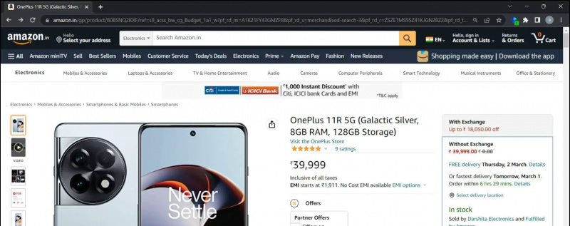   Affare OnePlus 11R in India