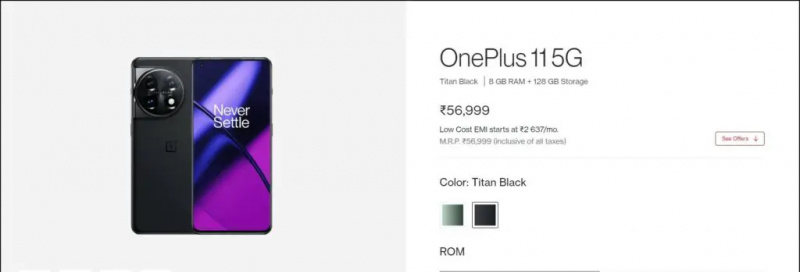   OnePlus 11 5G migliore affare in India