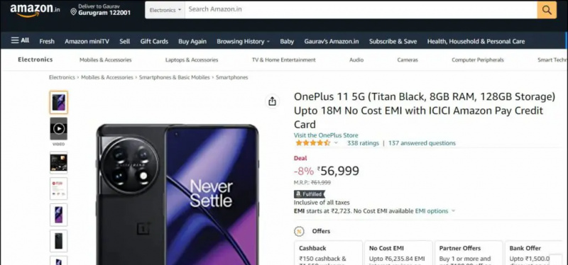   OnePlus 11 5G migliore affare in India