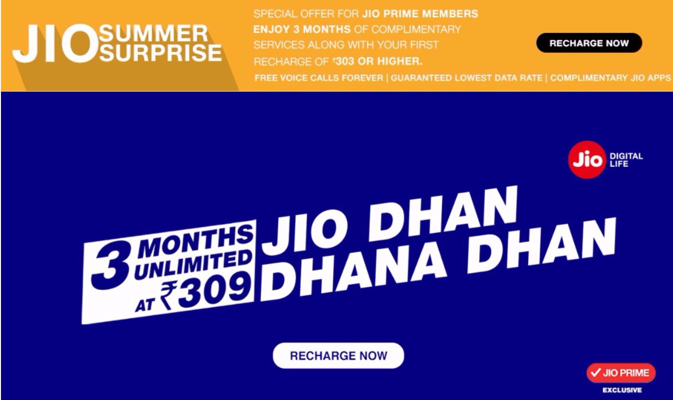 Jio Summer Surprise vs Dhan Dhana Dhan Offer - Vad är annorlunda?