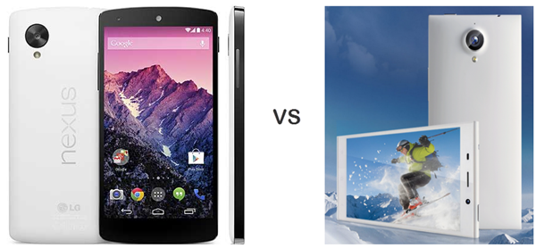 Google Nexus 5 VS Gionee Elife E7 Sammenligningsanmeldelse