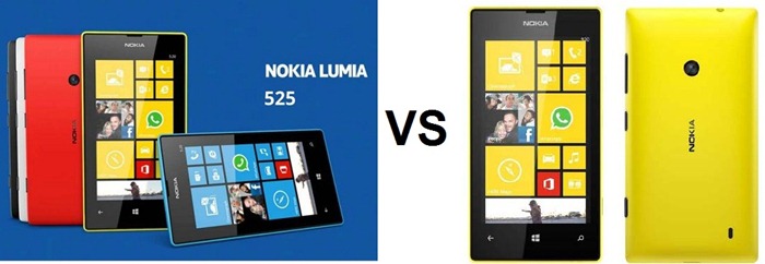 Descripción general de la comparación de Nokia Lumia 520 VS Lumia 525