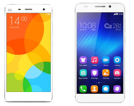 Xiaomi Mi4 VS Huawei Honor 6 összehasonlítás áttekintése