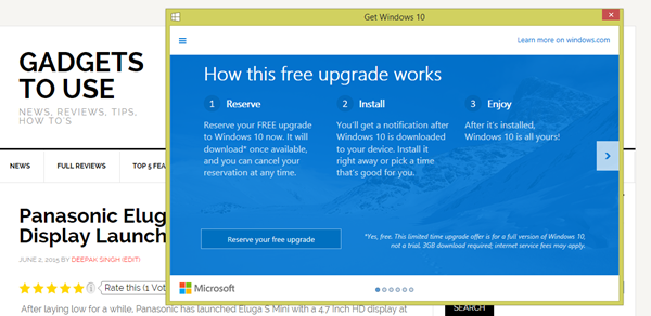 Hvordan Windows 8.1-brukere kan reservere gratis oppdatering til Windows 10