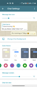 Sfondo chat personalizzato di Telegram