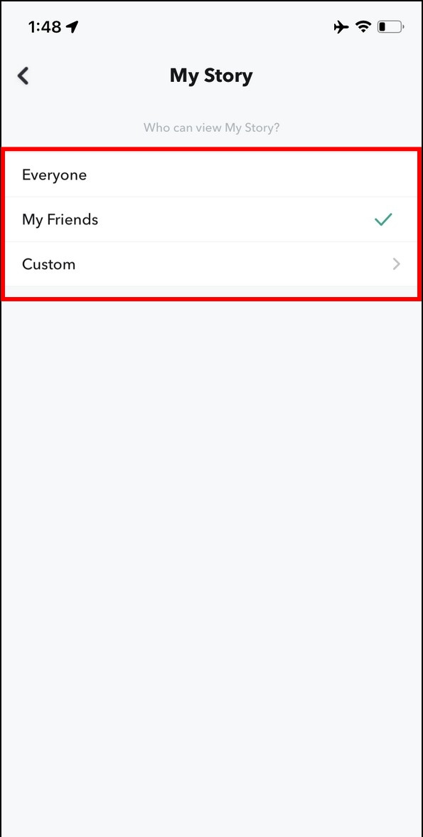   Funzionalità sulla privacy di Snapchat