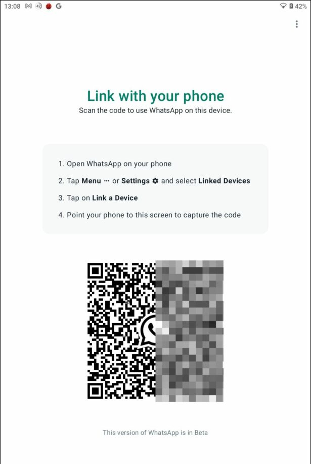   gunakan WhatsApp pada Tablet