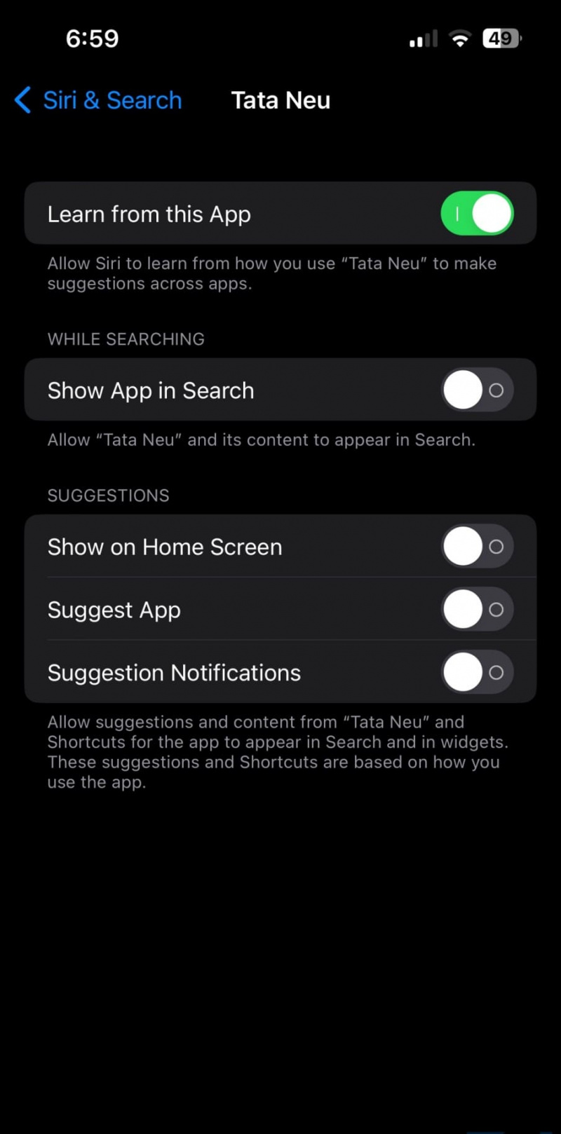   Itago ang Apps mula sa Siri Search