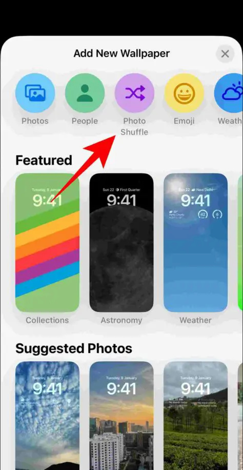  cambia automaticamente lo sfondo dell'iPhone tramite la riproduzione casuale delle foto