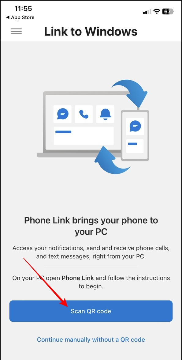   Collega l'iPhone a Windows Phone Link