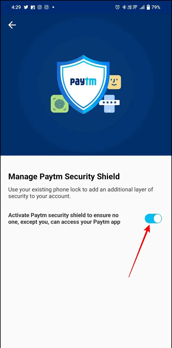   Zabezpečení Paytm
