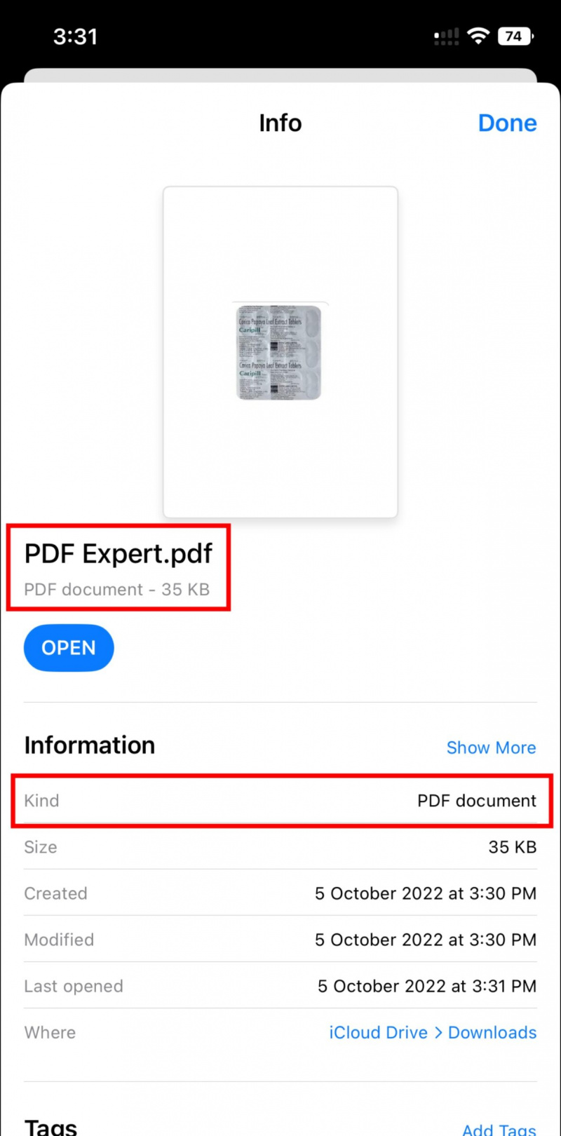   teisendada foto iPhone'is PDF-iks