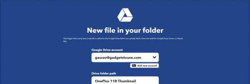   Ricevi una notifica e-mail per il caricamento del file di Google Drive