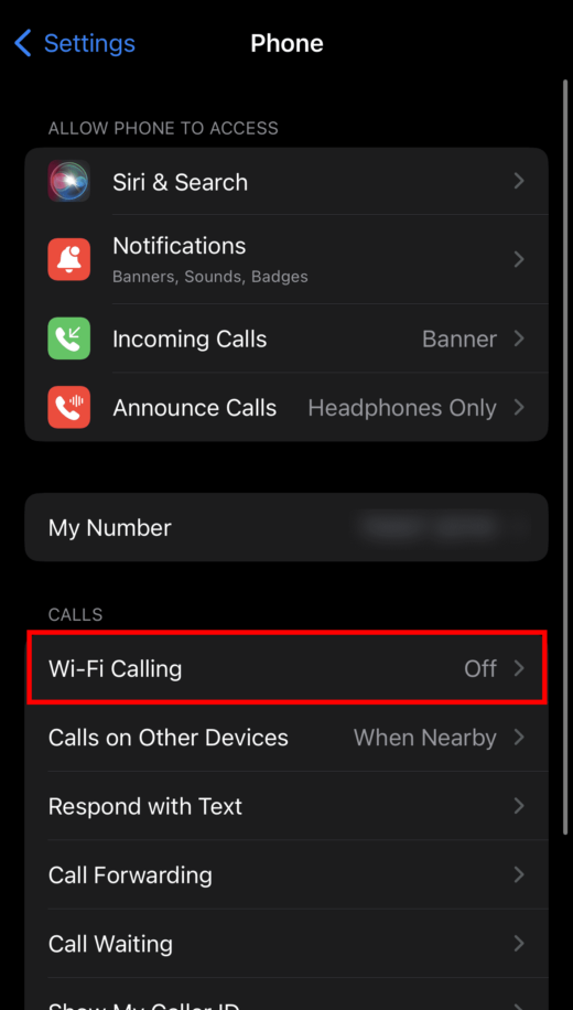   Włącz Wi-Fi Calling iPhone