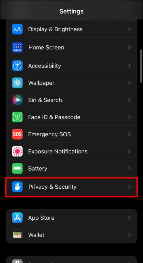   Sikkerhetssjekk nødinnstilling på iPhone