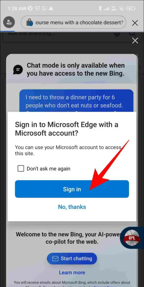   gumamit ng Microsoft bing ai chat sa Telepono