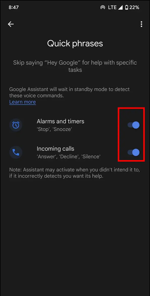   Бързи фрази на Google Assistant на Pixel