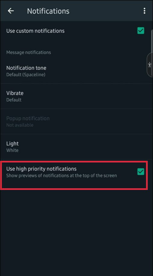   impostare la notifica personalizzata di WhatsApp su Android