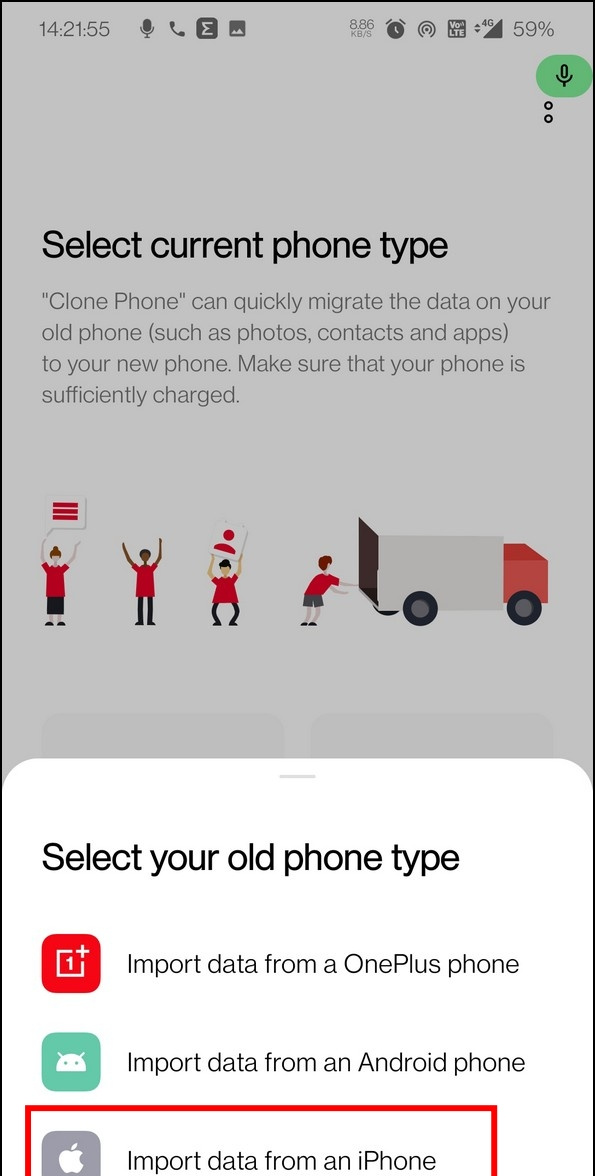   Siirrä tekstiviesti iPhone OnePlusiin