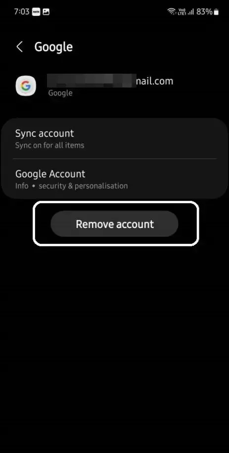  disconnettersi dall'account Google Android