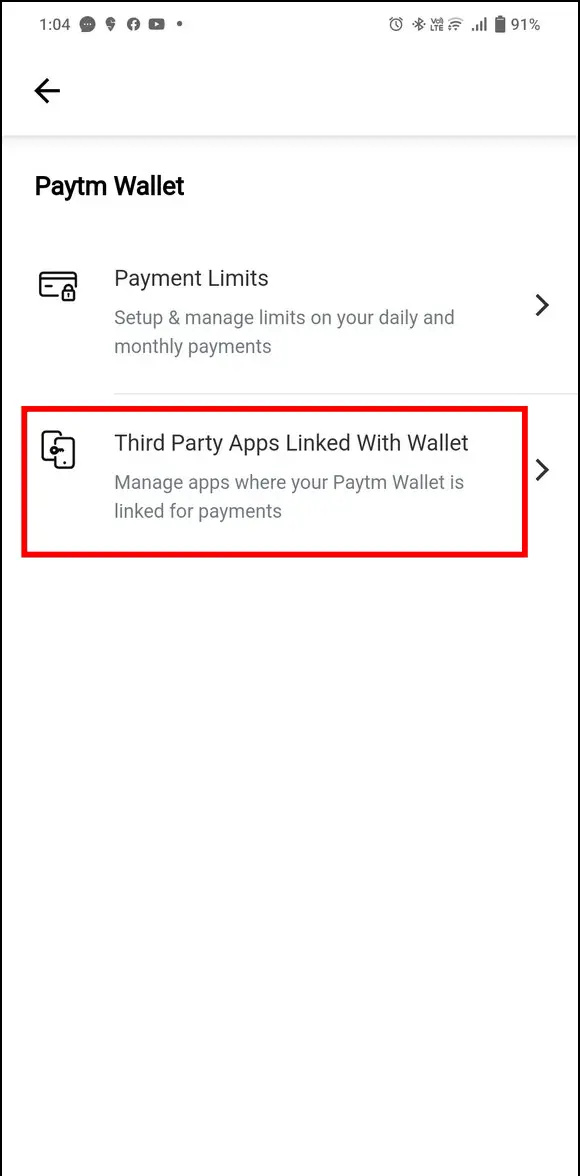   Távolítsa el a Paytm harmadik féltől származó alkalmazást