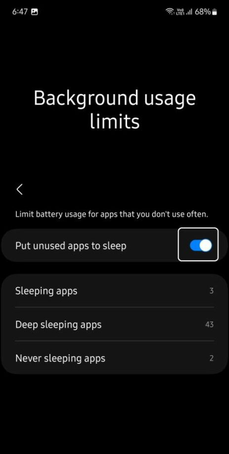   Samsung Sleeping-Apps
