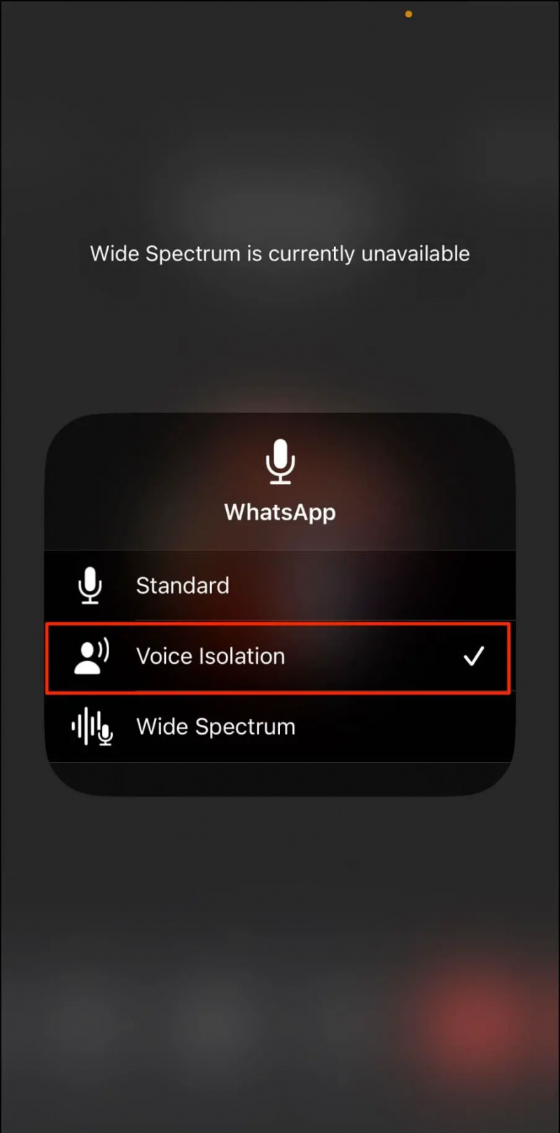   Isolamento vocale iPhone per chiamate WhatsApp
