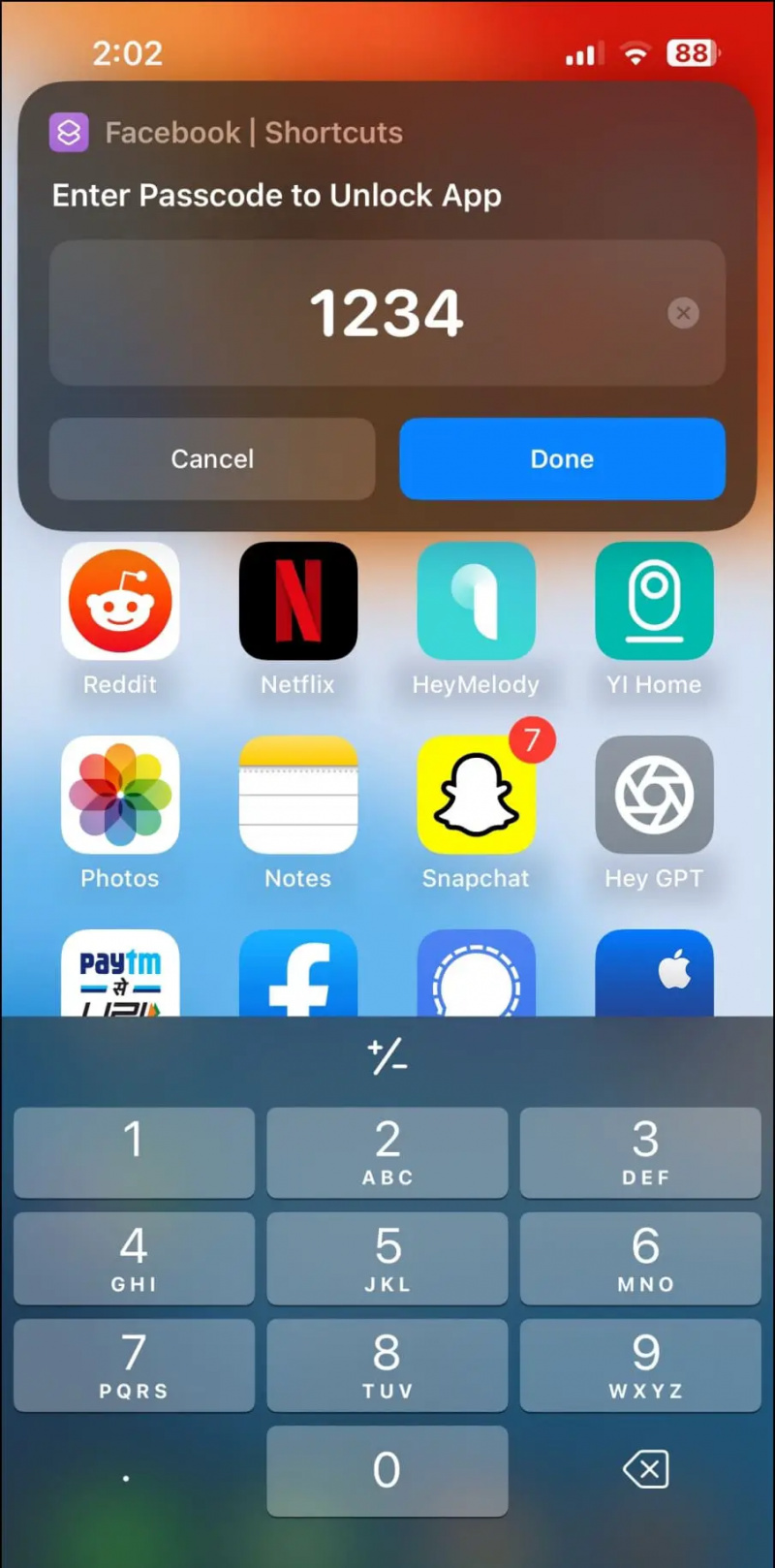   iOS پر پاس ورڈ سے محفوظ ایپ شارٹ کٹ بنائیں