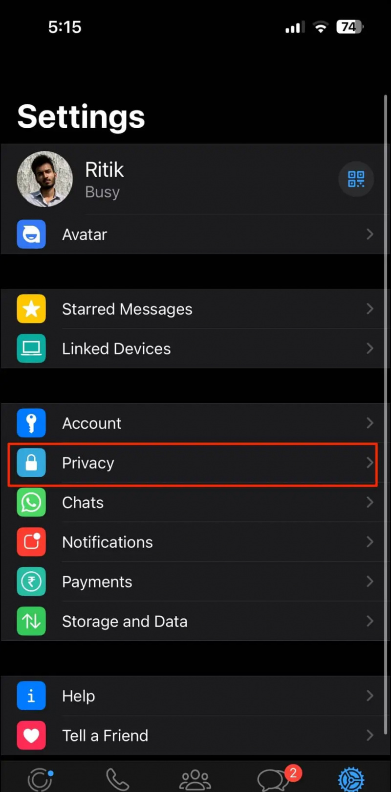   قفل تطبيق WhatsApp على iPhone