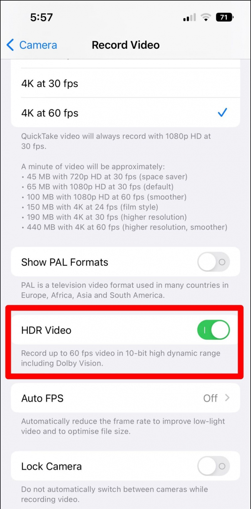   4K HDR میں ریلز ویڈیوز ریکارڈ کریں۔
