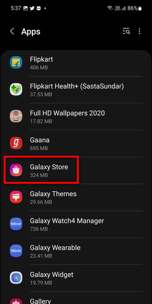   bukan apl yang memuat turun daripada Galaxy Store