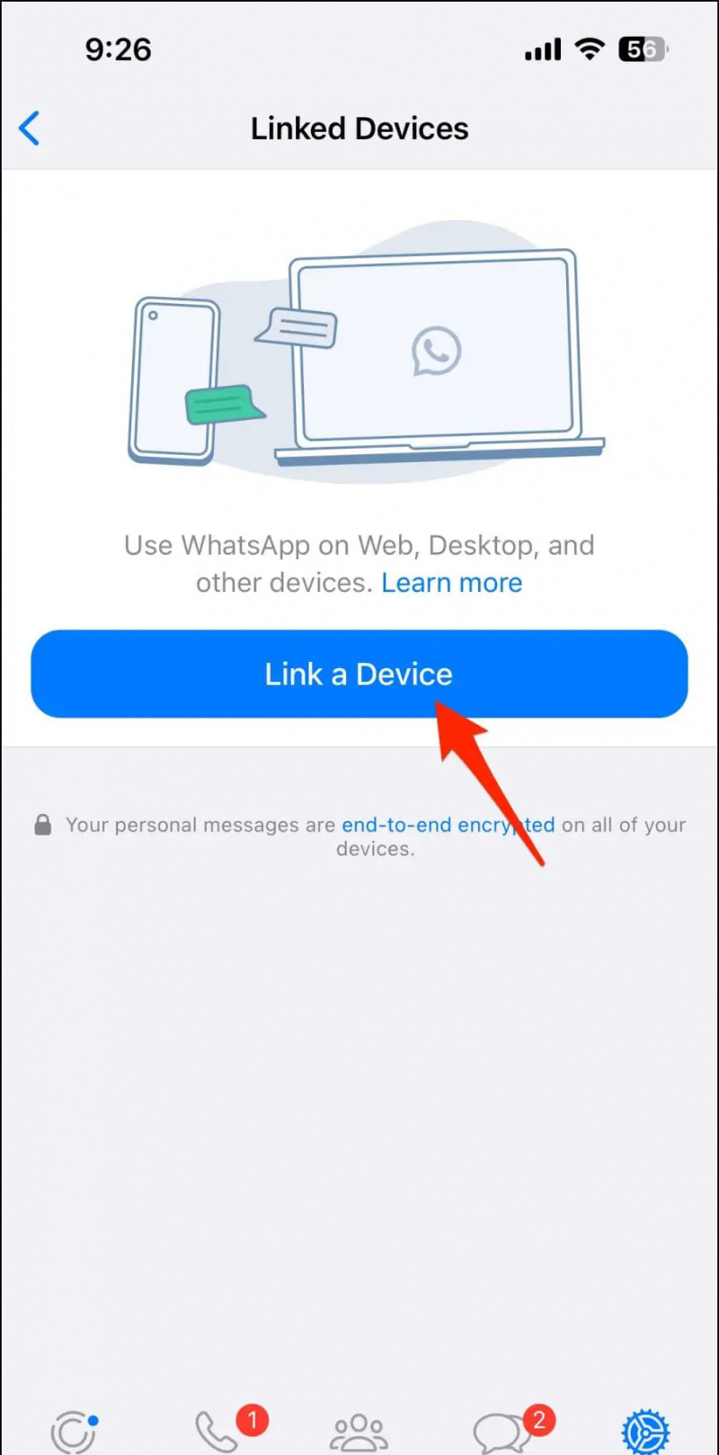   WhatsApp Android को iPhone से लिंक करें