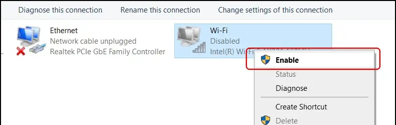   Lahendage WiFi mittenähtava Windowsi probleem
