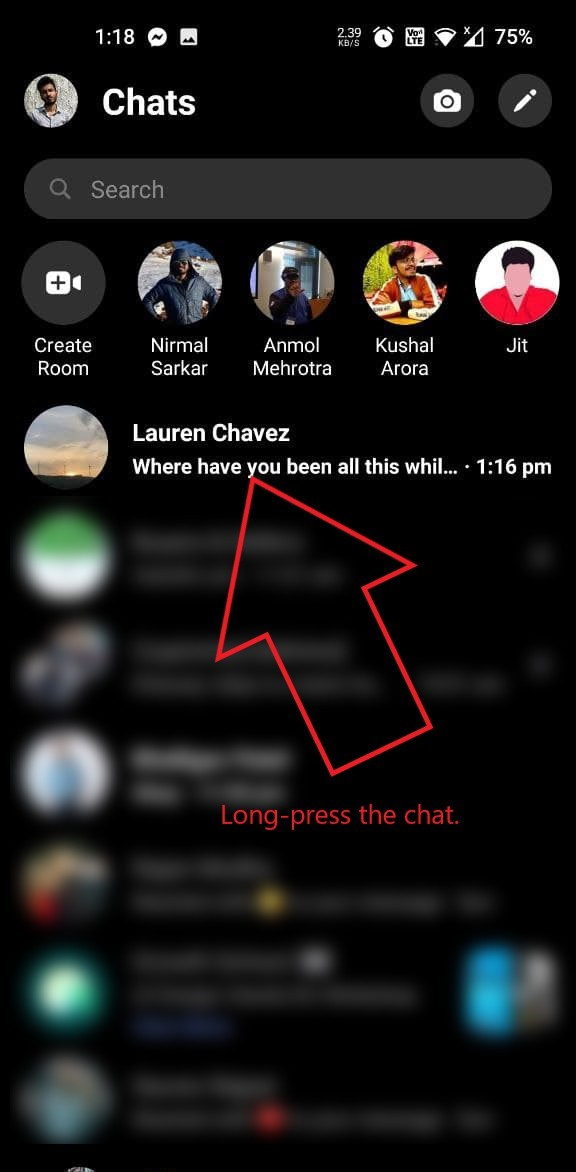   Llegeix els missatges de Facebook Messenger sense veure a Android