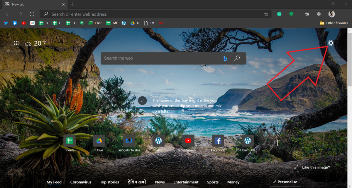 Com canviar la imatge de fons de la pestanya nova a Microsoft Edge