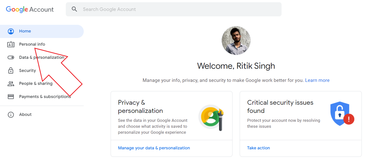 Gmail சுயவிவர புகைப்படத்தை அகற்றவும் Android
