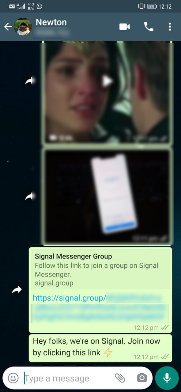 Viige WhatsAppi grupivestlused Signal Messengerisse