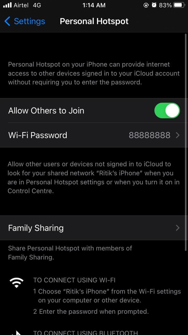 Gjenopprett WiFi-passord på iPhone
