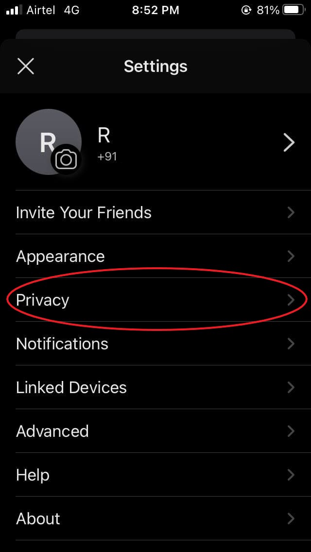 Lülitage sisestusindikaatorid sisse või välja Signal Messenger iOS-is