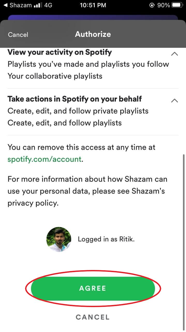 قم بتشغيل الأغاني التي تم التعرف عليها بواسطة Shazam في iPhone على Spotify