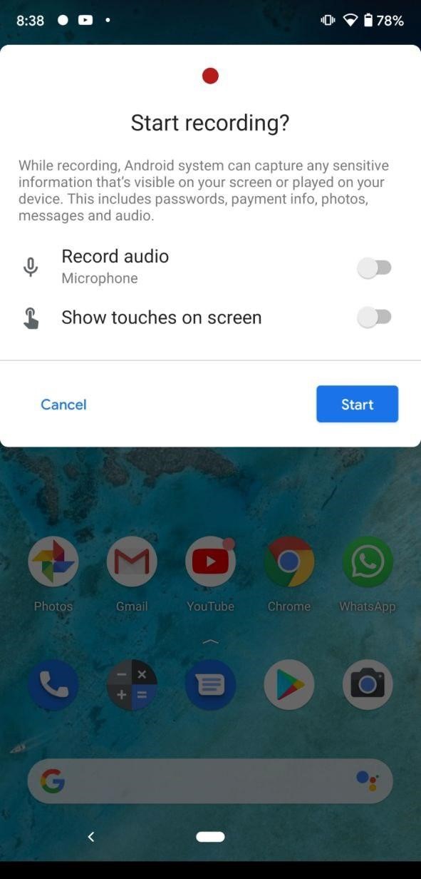Grava la pantalla al telèfon Android