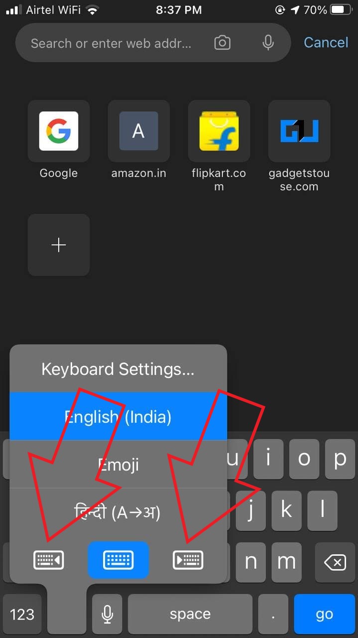 Gumamit ng Isang Kamay na Keyboard Sa iPhone Pagpapatakbo ng iOS 14