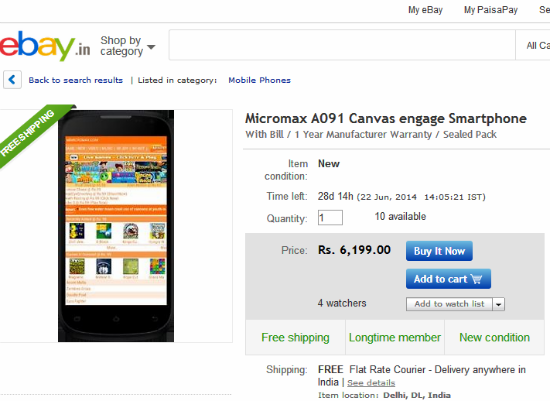 Micromax A091 Canvas Engage Quick Review, hinta ja vertailu